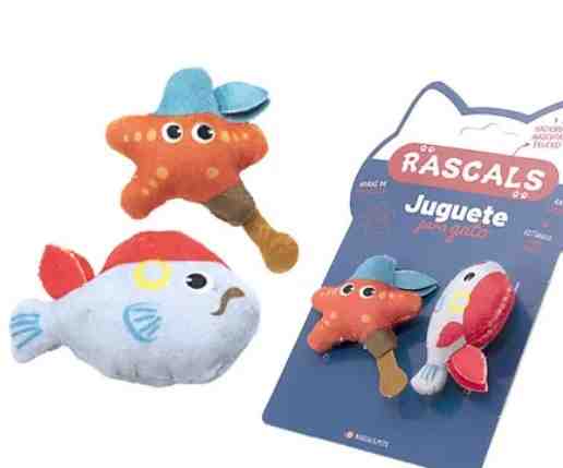 JUP108739N ESTRELLA Y PEZ PARA GATOS PELUCHE X 2 